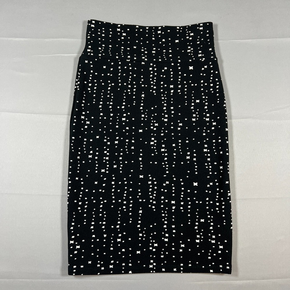 Lularoe Cassie Pencil Skirt Womens XS Black White Geometric Print Office Wear